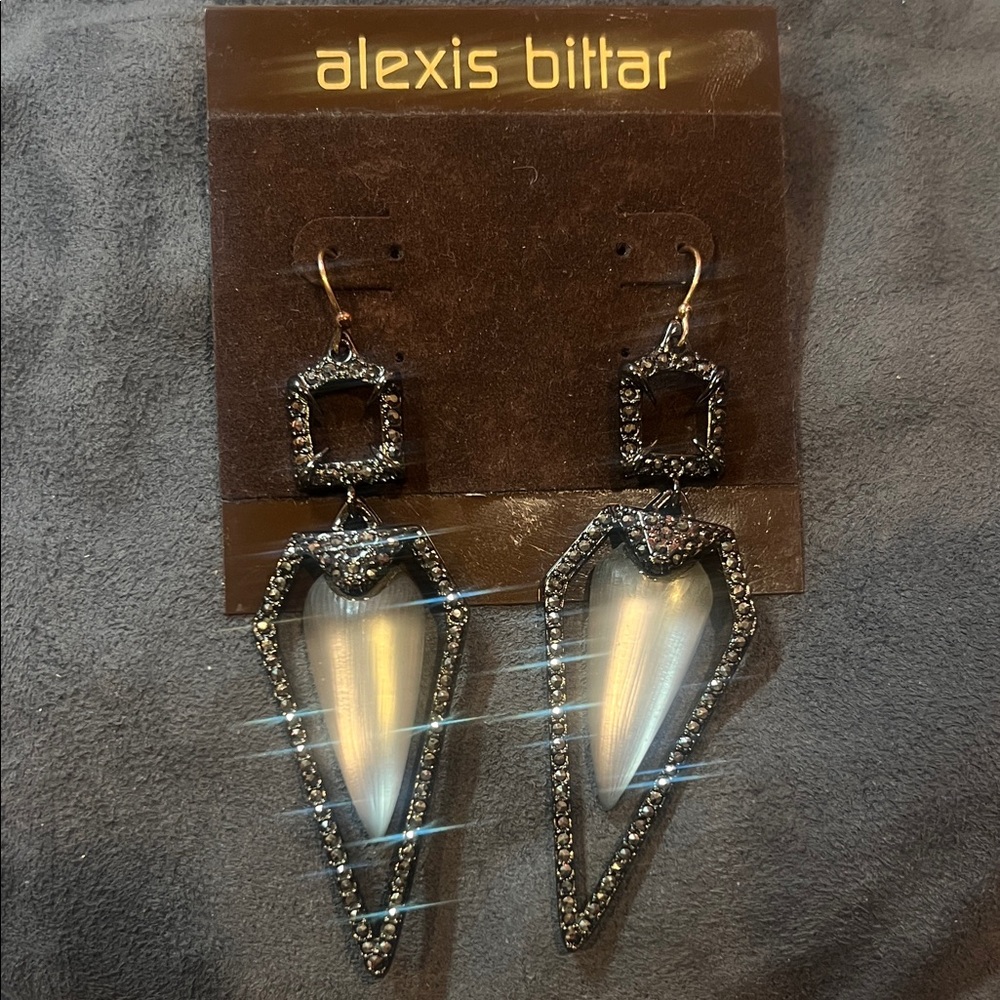 Alexis Bittar Black and Silver Geometric Earrings